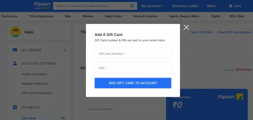 How to Redeem or Activate Flipkart Gift Cards