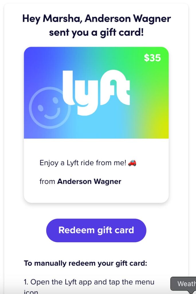 Free lyft gift cards login